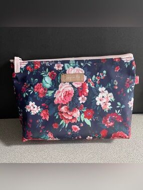 Papinelle Navy Floral Zip Cosmetic Bag